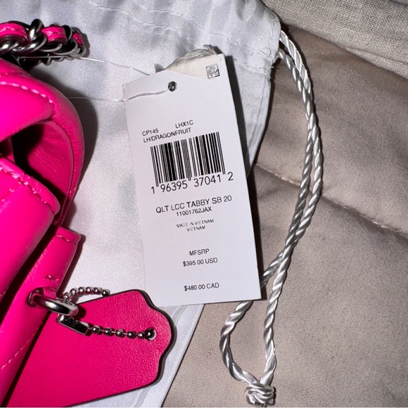 NWT Coach Quilted Tabby 20 Crossbody Bag in Dragonfruit - Picture 3 of 6